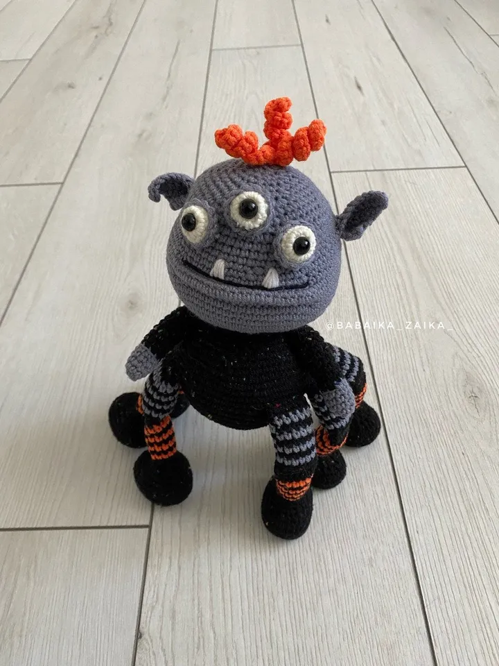 PDF Crochet Spider Monster Pattern, Amigurumi Halloween Toy, Cute Crochet Spider, DIY Crochet Monster, Spooky Amigurumi Doll Halloween Decor