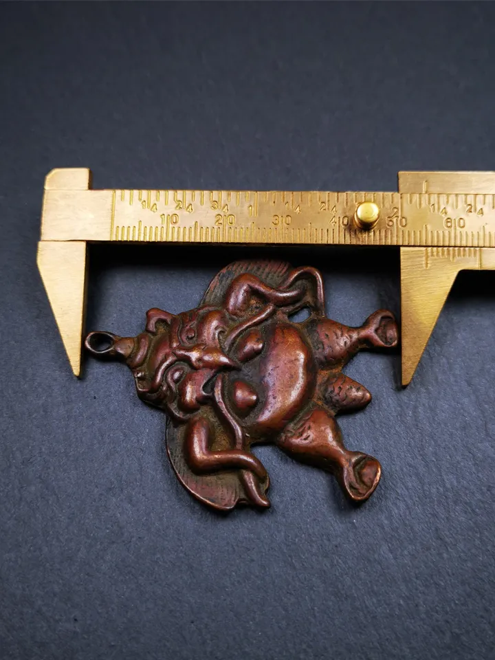 Gandhanra Antique Tibetan Buddhist Amulet,Garuda,Garula,Suparna,Golden-winged Bird Pendant,Made of Red Copper,2.16"
