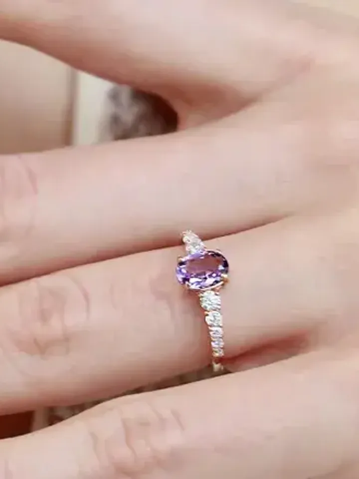 Ring, silver 925 with natural amethyst