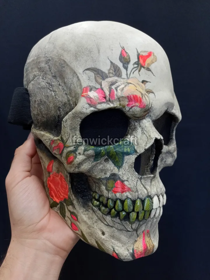 Skull mask - tattoo / Blooming Rose