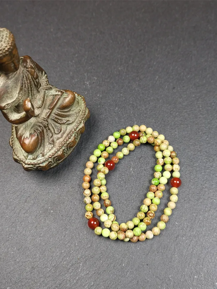Gandhanra Unique multi-layered Bracelet for women,4mm Turquoise Beads Mala