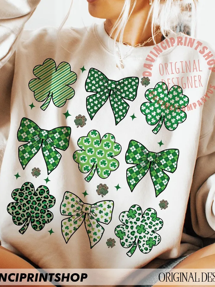 St Patrick's Day Coquette Png, Lucky Shamrock png, St Patrick's Day png, Retro St Patrick's Day png, Irish png, Shamrock png, Lucky png file