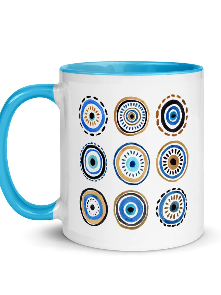 Evil Eye Mug Color Inside Blue Evil Eye Mug Birthday Gift Cute Mug For Her Tea Mug Evil Eye Protection Nazar Mug Cute Mug For Her Tea Cups