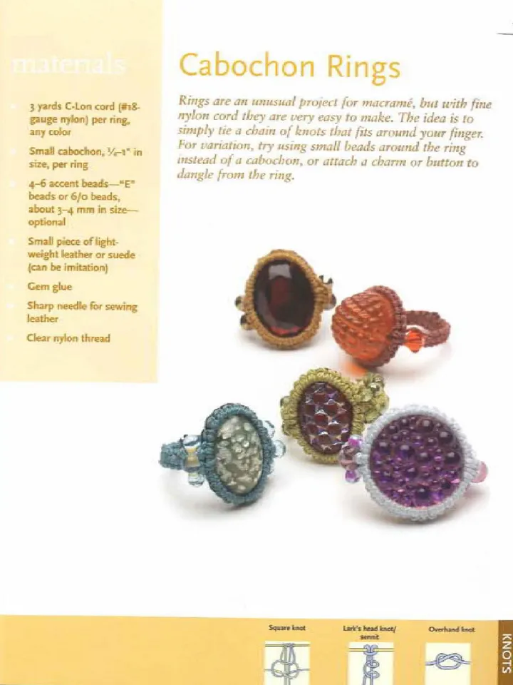 Beaded macrame jewelry: stylish designs, exciting new materials
(Macramé jewelry)