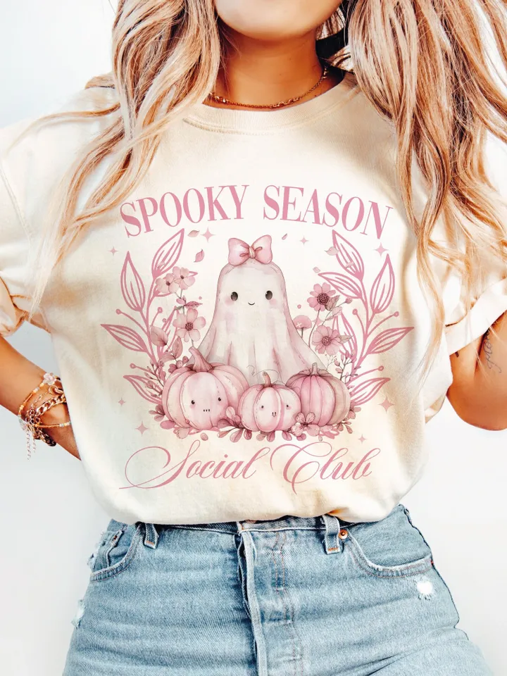 Halloween Cute Ghost png, Social Club png, Spooky Coquette Bow Halloween png, Halloween png, ghost png, Spooky Season png, Coquette png