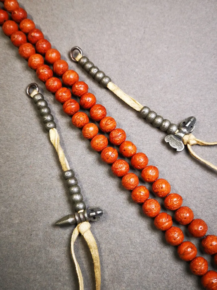 Gandhanra Handmade 9mm Tibetan Buddhist Prayer Bead Counters for 10-20mm Mala,with Kila and Kartika Pendant,Made of Cold Iron