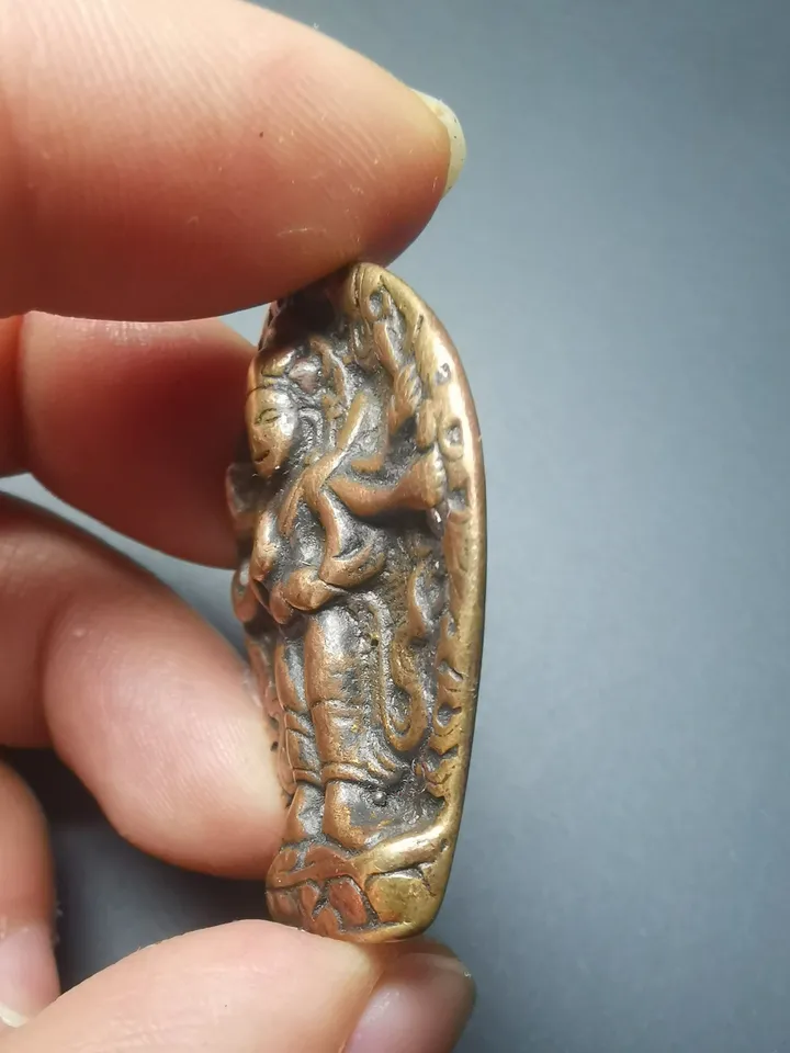 Gandhanra Handmade Thokcha Pendant,Six-armed Manjusri,Wisdom Buddha,Tibetan Budhist Protective Amulet