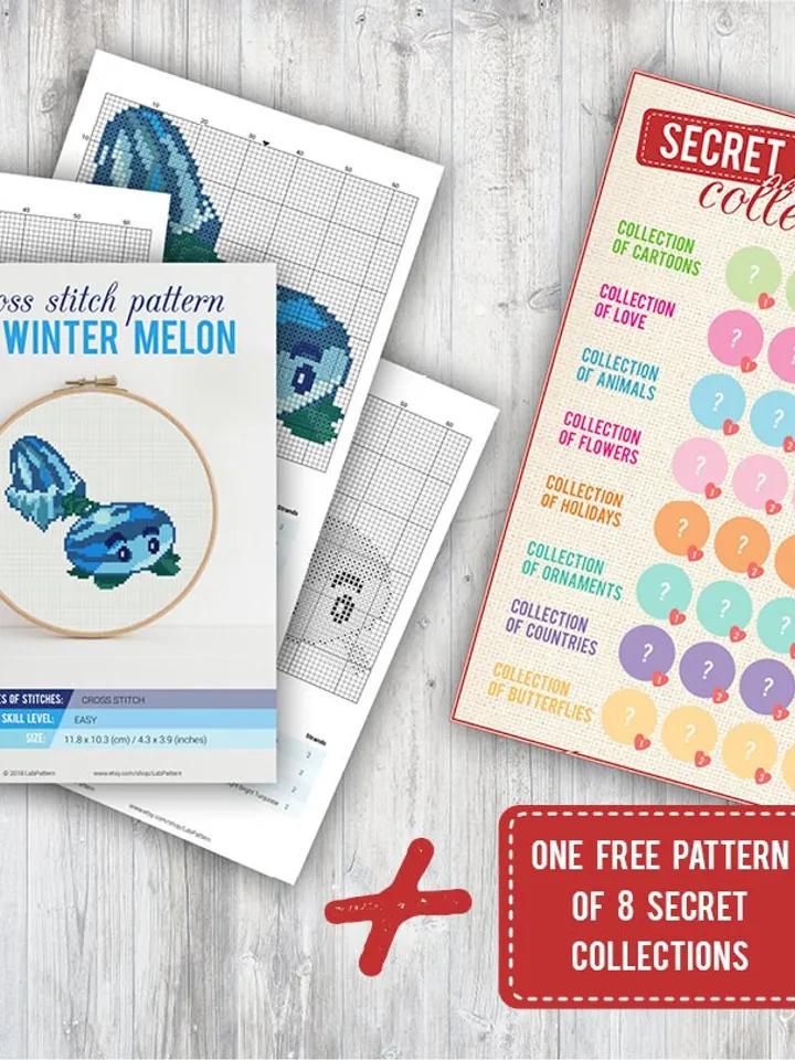 Cross stitch pattern Winter Melon  Cross stitch pattern Plants vs Zombies  PDF Format  Instant Download Home décor  Modern