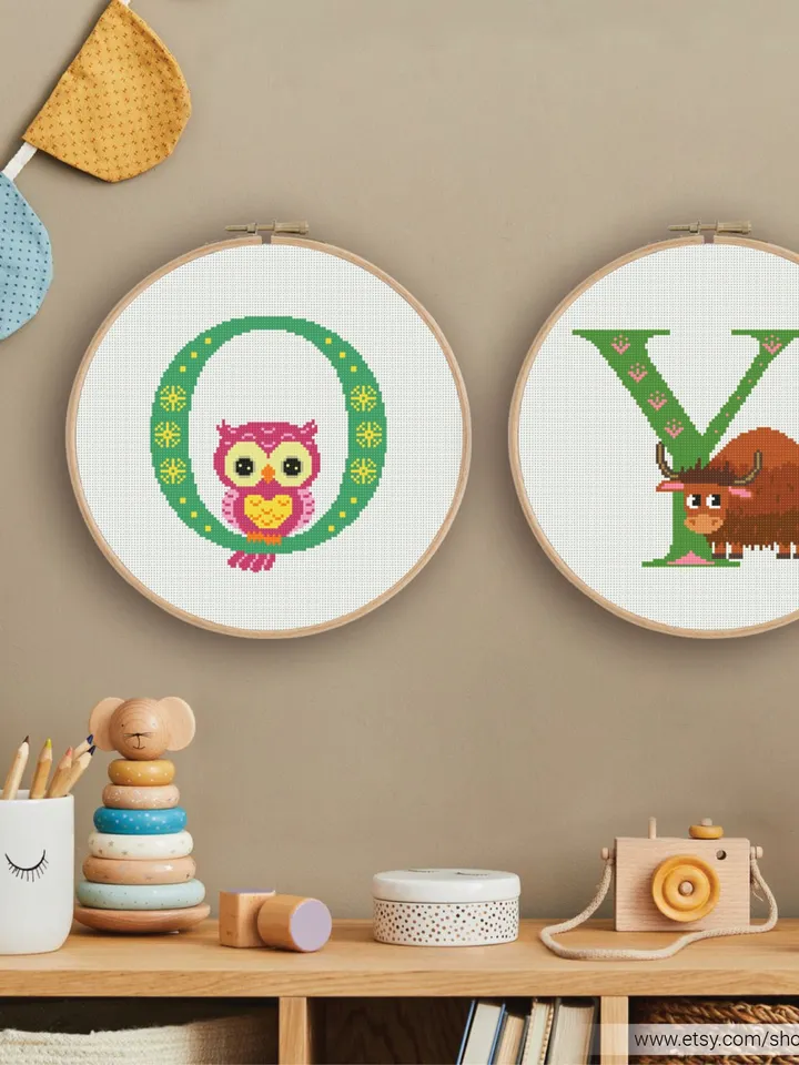 Letter Y Yak ABC Cross stitch pattern | Embroidery Pattern | Instant Download | Embroidery Designs