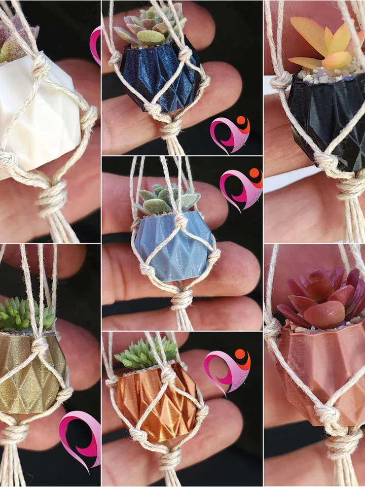 Mini Macrame Plant Magnet - Cute Succulent Refrigerator Magnet Unique Gift for Plant Lover Boho Kitchen Decor Under 10