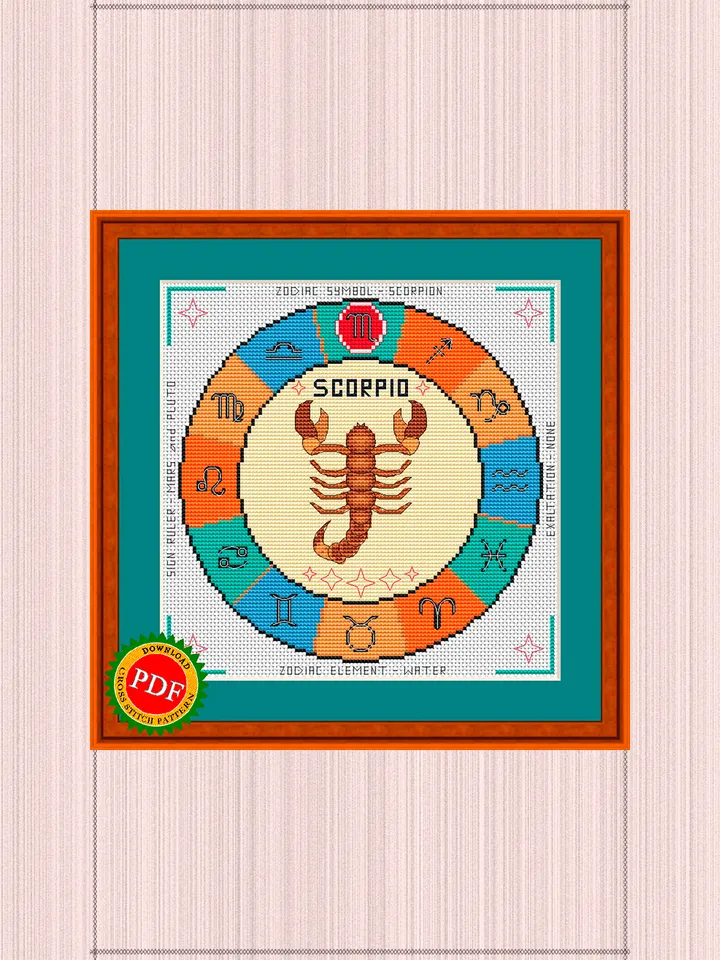 Scorpio Cross Stitch Pattern | Scorpio Zodiac Sign