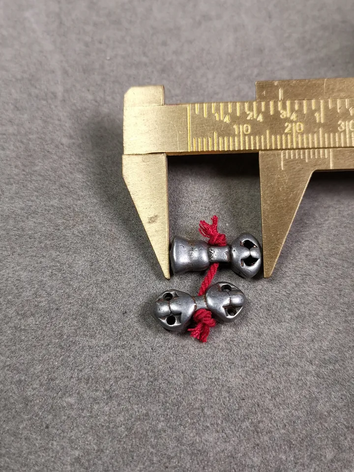 Gandhanra Handmade Tibetan Amulet Pendant,Mini Vajra and Dorje Bell, Mala Marker Bead Accessories, Made of Cold Iron