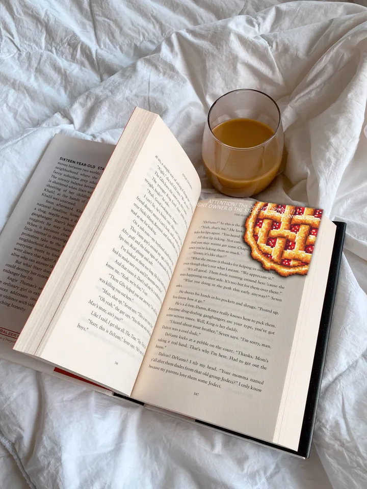 Corner bookmark cross stitch pattern PDF download, Pie cross stitch chart, Food bookmark digital PDF, Funny bookmark for beginner #B254