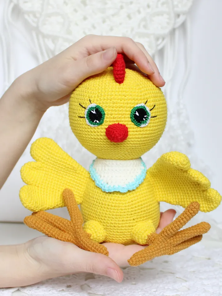 Chicken crochet pattern PDF in English Amigurumi chicken bird toy