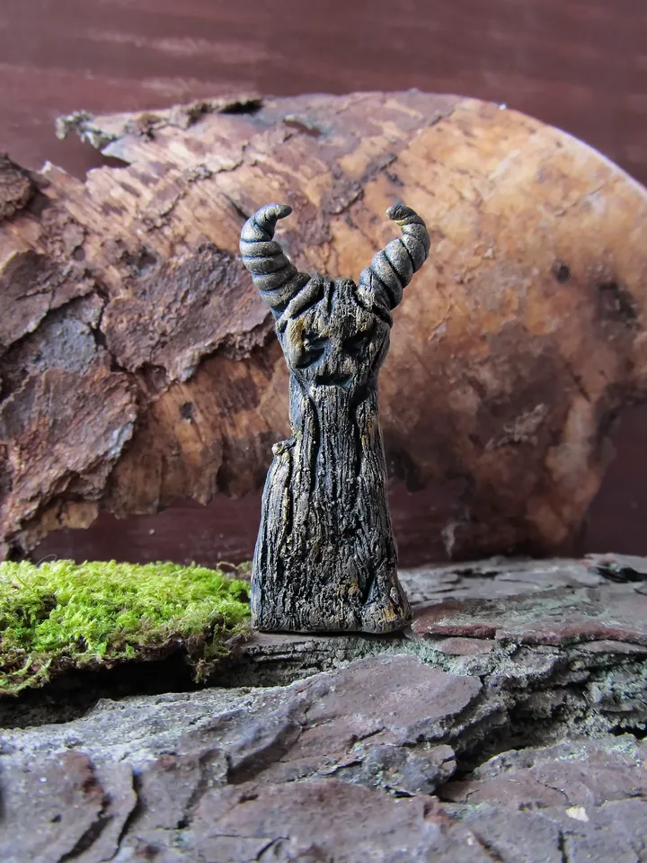 Horned God Demon Witch doll Altar pagan Decor Statue Ooak Occult Symbol Spirit Doll figurine Small pocket idol Figure board game Handmade figurine polymer clay