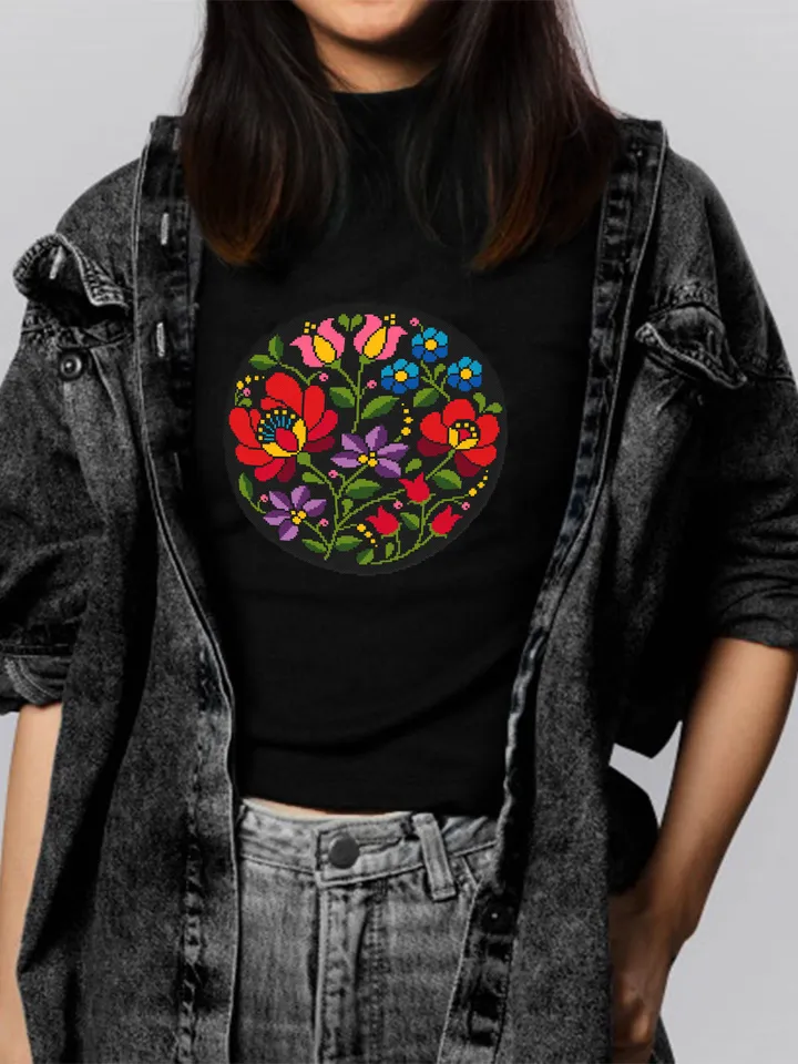Flowers cross stitch pattern download PDF, Folk cross stitch chart, Modern floral ornament cross stitch, Ukrainian folk embroidery PDF #P28