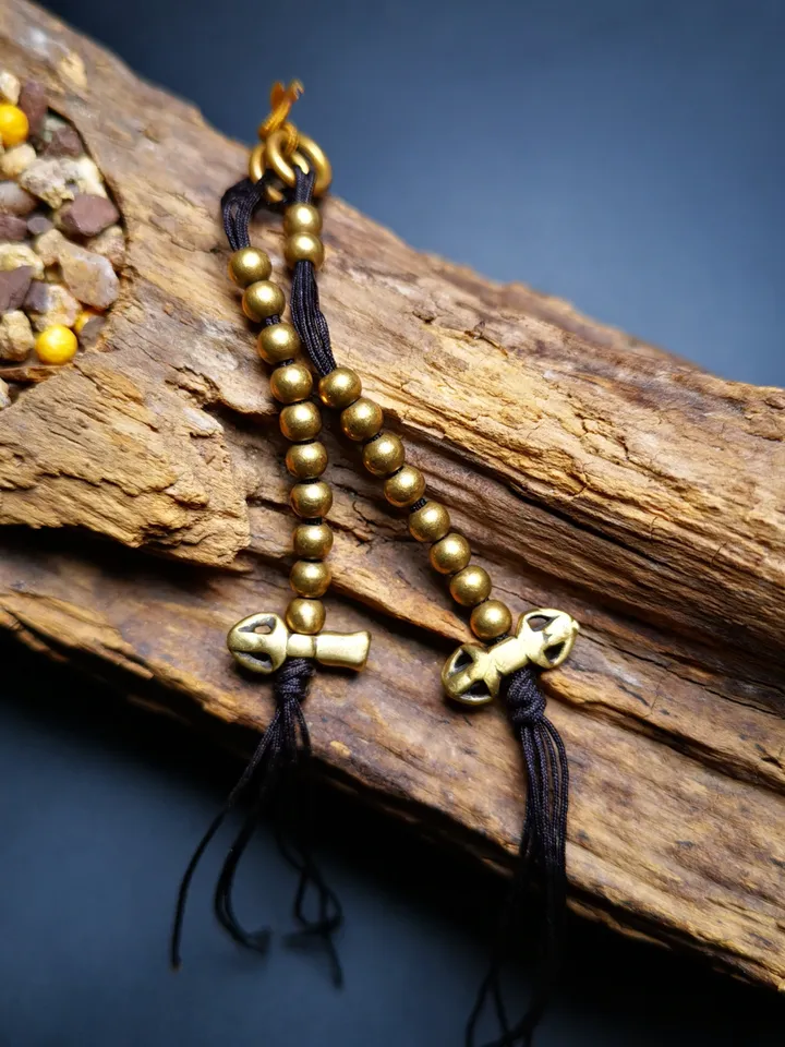 Gandhanra Handmade Tibetan Buddhist Mala Counters,Prayer Bead Counters,with Dorje and Vajra  Pendant, Made of  Brass,Mini Size