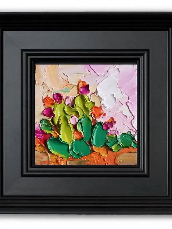 Cactus Painting 油畫原作 Texas Original Art 手工油畫 Impasto Oil Painting by Verafe