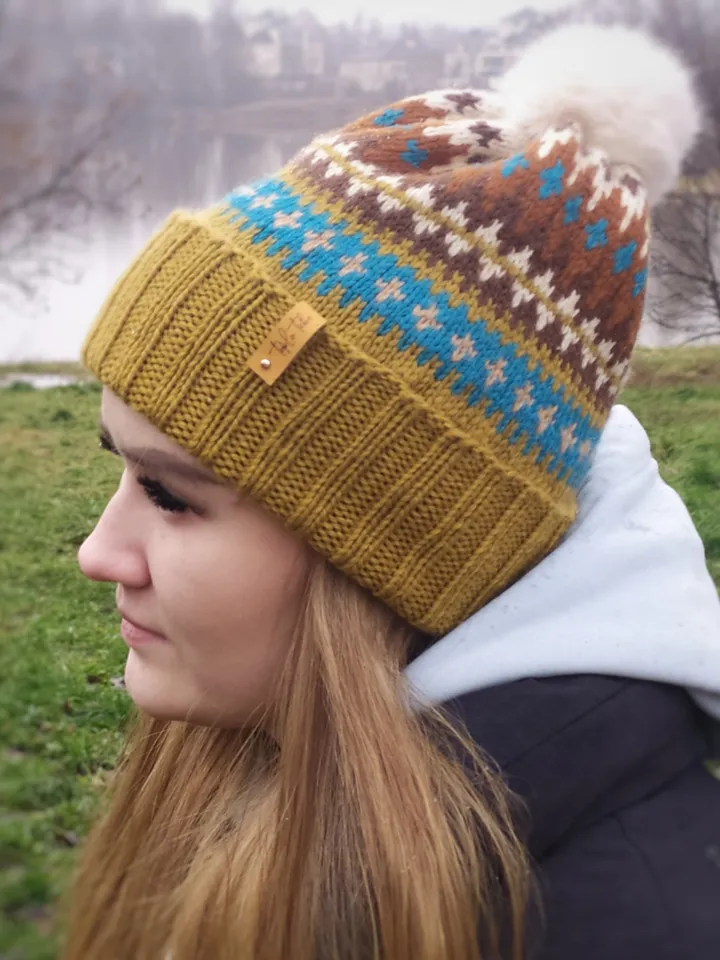Warm handmade knitted hat