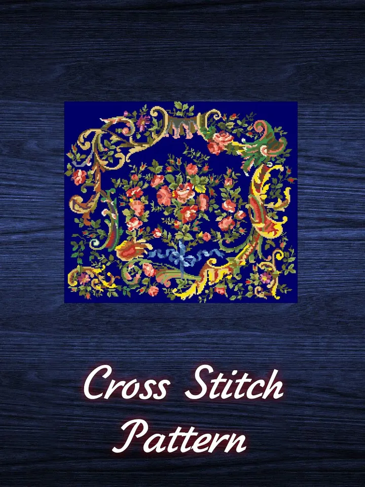 Antique Cross Stitch Pattern Antique Bouquet Counted Digital Download PDF