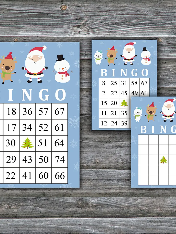 Santa bingo game,Christmas bingo game card,Christmas Bingo Printable,Holiday Bingo Cards,INSTANT DOWNLOAD--53
