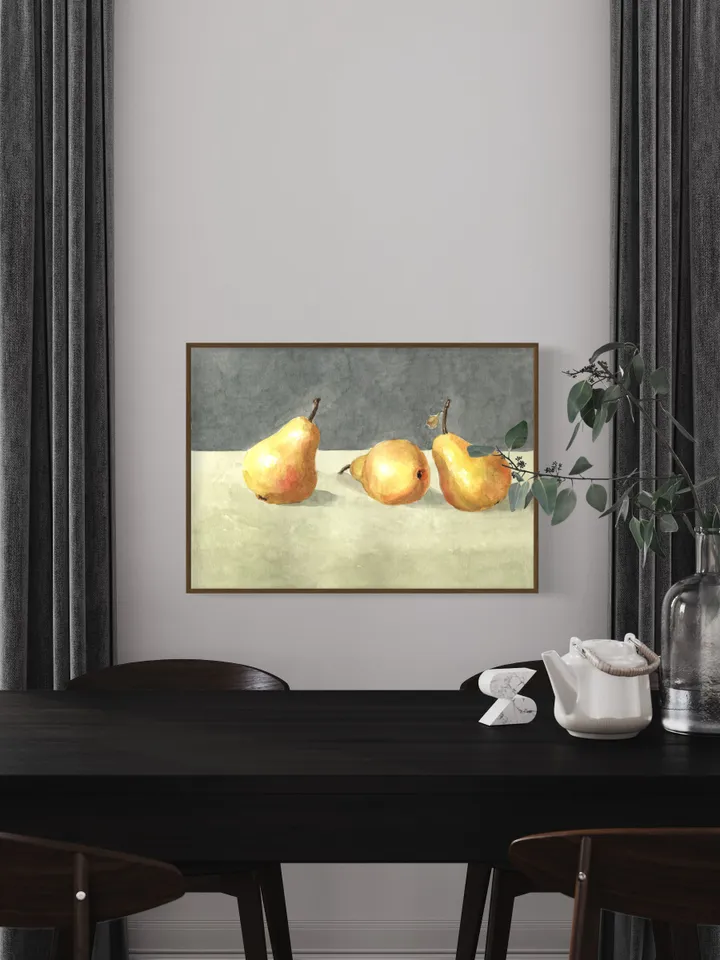 Pear Painting,Vintage Still Life, Farmhouse Kitchen, Vintage Art Print,Minimalist Poster, Art For Kitchen, Fruit Painting,Abstract Art Print