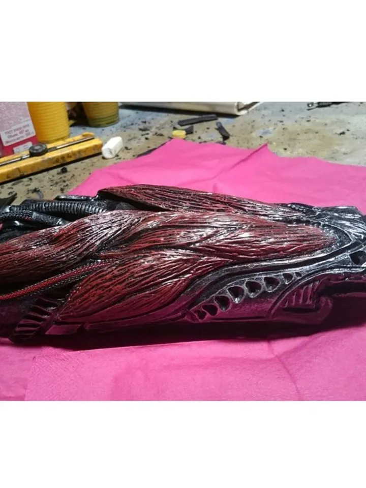 Warhammer 40000 cosplay Bracers Biomechanics-style. Biomechanical distortions