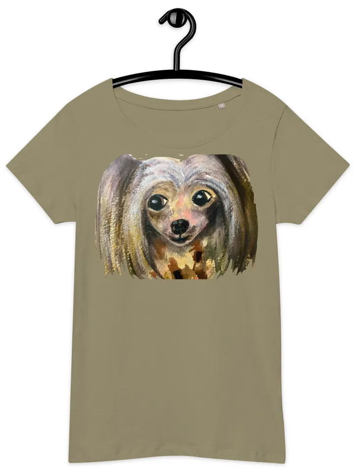 Chinese crested dog Women’s basic organic t-shirt made with my original watercolor painting,unique wearable gift for animals ,dogs lovers.