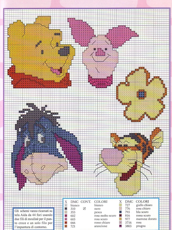Winnie Pooh and Friends Cross Stitch Pattern Digital Download PDF