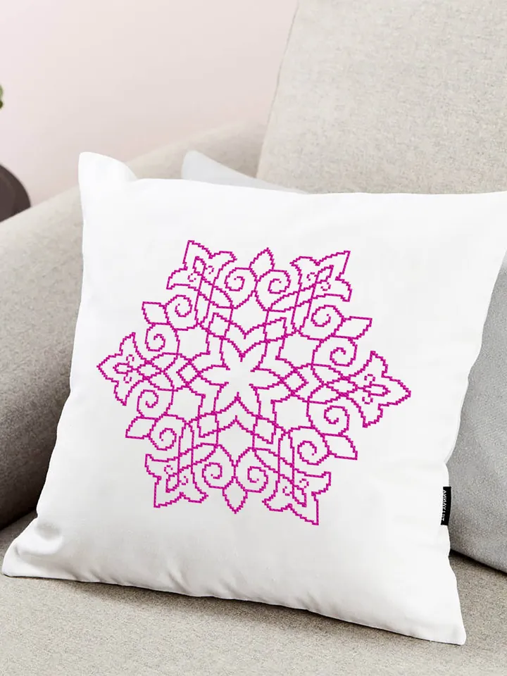Flower mandala cross stitch pattern download PDF Monochrome mandala pattern digital Floral ornament embroidery Quick cross stitch chart #M82