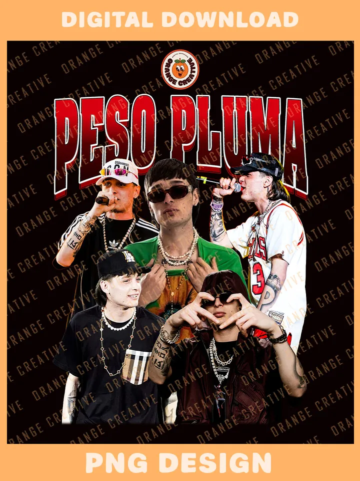 Peso Pluma Singer Bootleg T-shirt PNG, 90s Bootleg Template, Graphic Peso Pluma PNG Files, Custom Bootleg Music Tee, Digital Download