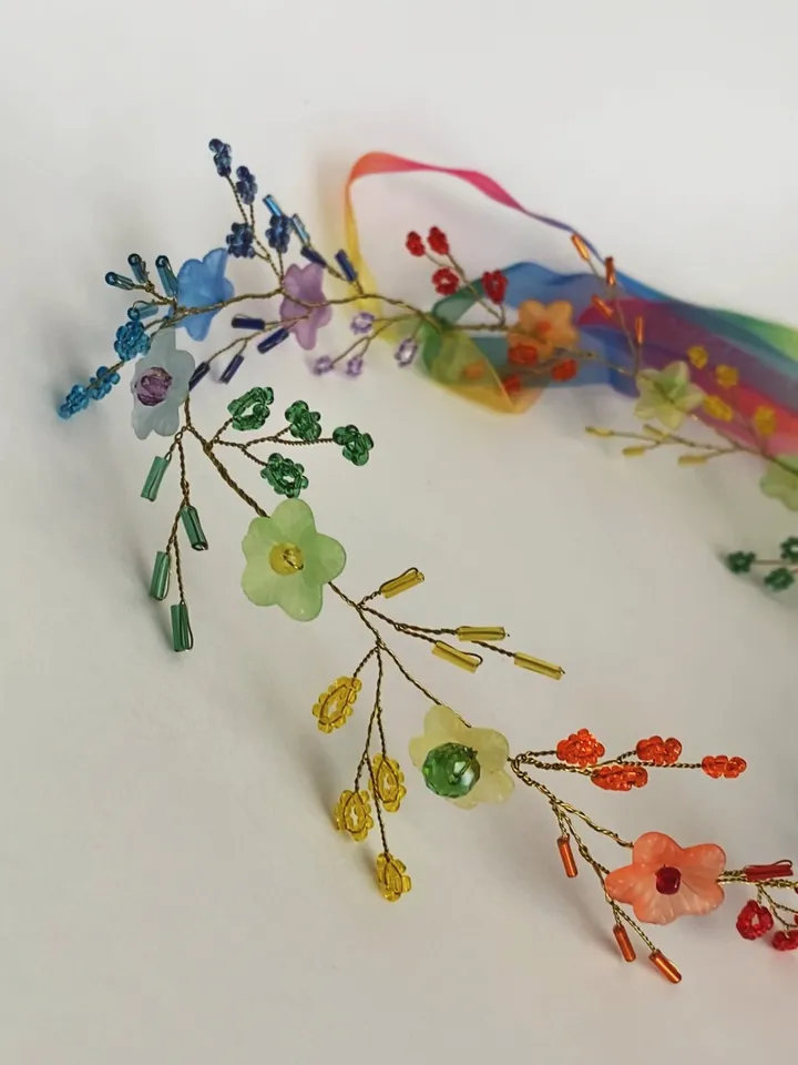 Rainbow headpiece, Rainbow wreath, Rainbow accessories, Pride jewelry, Pride accessories, LGBTQ accessories, Lgbt headband, multicolored wreath