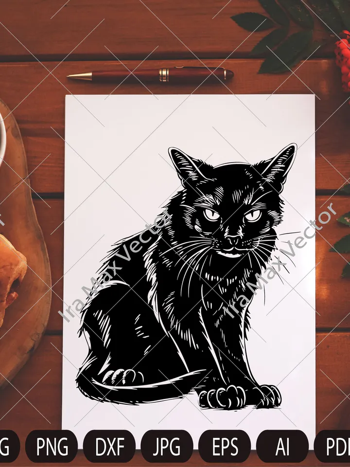 Angry Cat Svg, Dangerous cat, Cute Black Cat Svg, Halloween Cat Svg, Angry Cat t-shirt Svg, Cat Halloween Svg