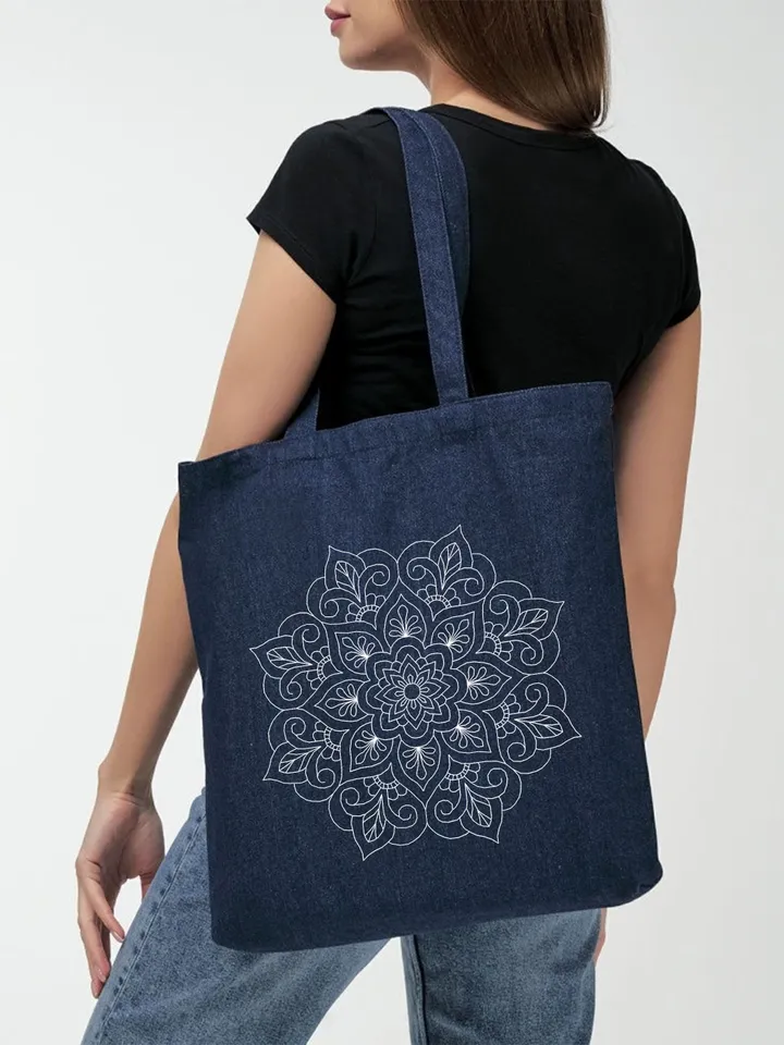 Floral mandala blackwork pattern PDF Backstitch chart Mandala ornament, Blackwork mandala embroidery download PDF, Blackwork embroidery #W20