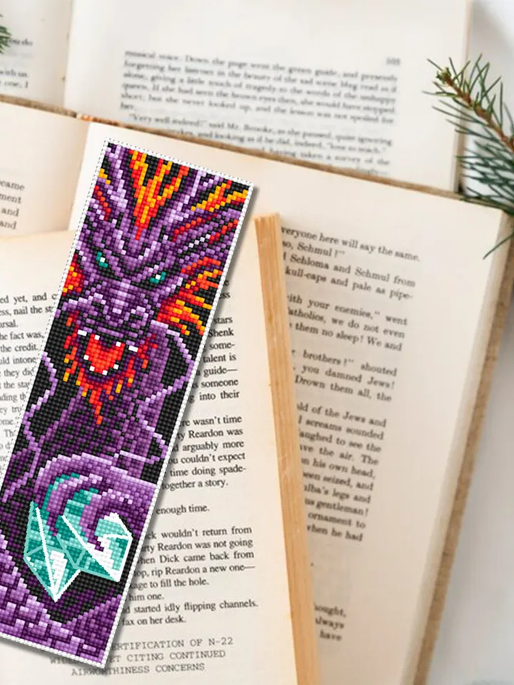 Dragon bookmark cross stitch pattern PDF download Fantasy purple dragon cross stitch chart, Chinese dragon pattern, Chinese New Year #B274