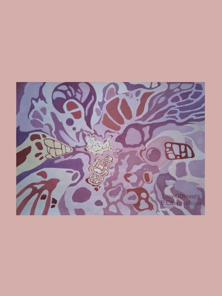 Magenta abstract interior design painting