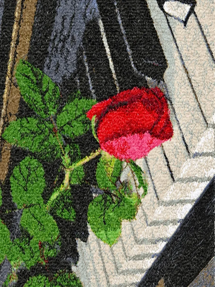 PhotoStitch Rose on piano machine embroidery designs digital embroidery pattern PhotoStitch Machine embroidery motif rose embroidery pattern