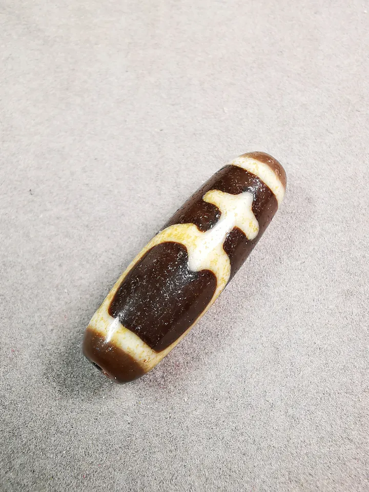 Gandhanra Tibetan Longevity Treasure Vase Dzi Bead,Tibetan Chung,Wealth Amulet,Small Size 36*11 mm