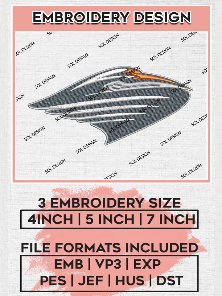 Miami Hurricanes College Football Team Mascot Logo embroidery designs, NCAA Miami Hurricanes Logo Machine embroidery designs, NCAA Team Logo embroidery designs, NCAA Game Day Machine embroidery designs, Digital Download