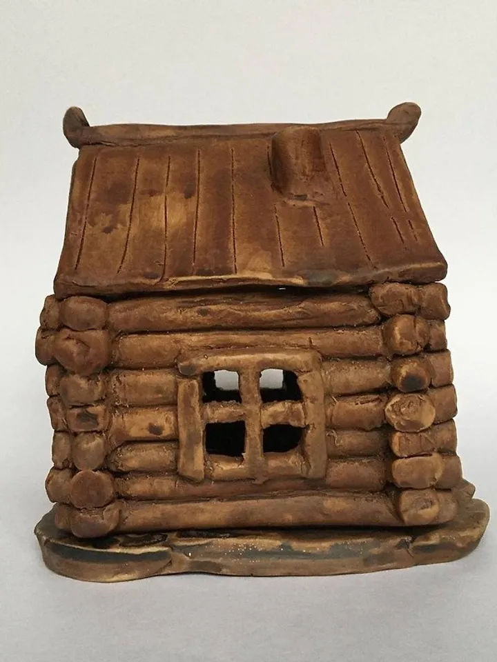 Candleholder for a warming candle Log house Log cabin Cabin Hut