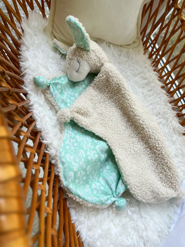 Lama comforter toy, alpaca lovey, soft toy lama, baby toy, baby comforter, baby lovey