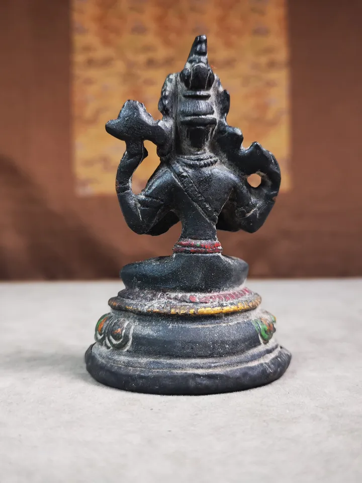 Gandhanra Antique Colored Tibetan Buddha Statue,Chenrezig, Four Arms,Padmapani, Avalokitesvara,Kuanyin,80 Years Old