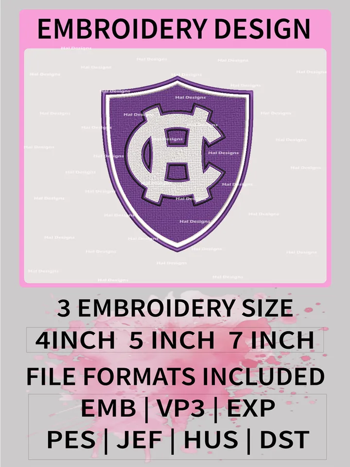 NCAA Holy Cross Crusaders Embroidery File, 3 Sizes, 6 Formats, NCAA Machine Embroidery Design, NCAA Logo, NCAA Teams