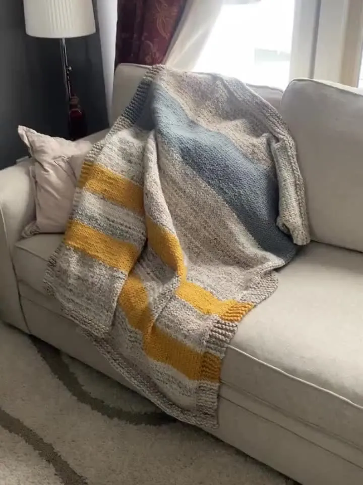 Fossil Chunky Knit Blanket, Throw Blanket, Bulky Knit Blanket - The Oatway Throw - Beautiful Gift!