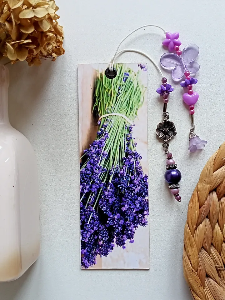 Hand made double sided bookmark with charm\Personalized bookmark for travelers notebook\Gifts for Mum-Daughter-Sister\Gift for teacher