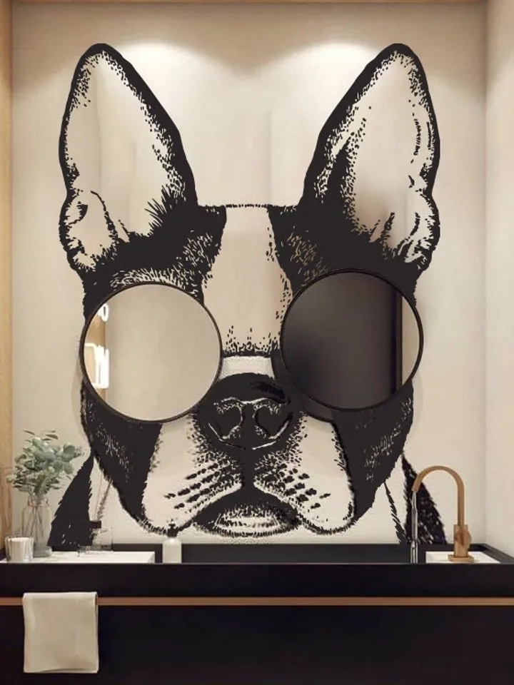 Dog Wall Decal Animal Bathroom Mirrors Decoration Sticker z3321