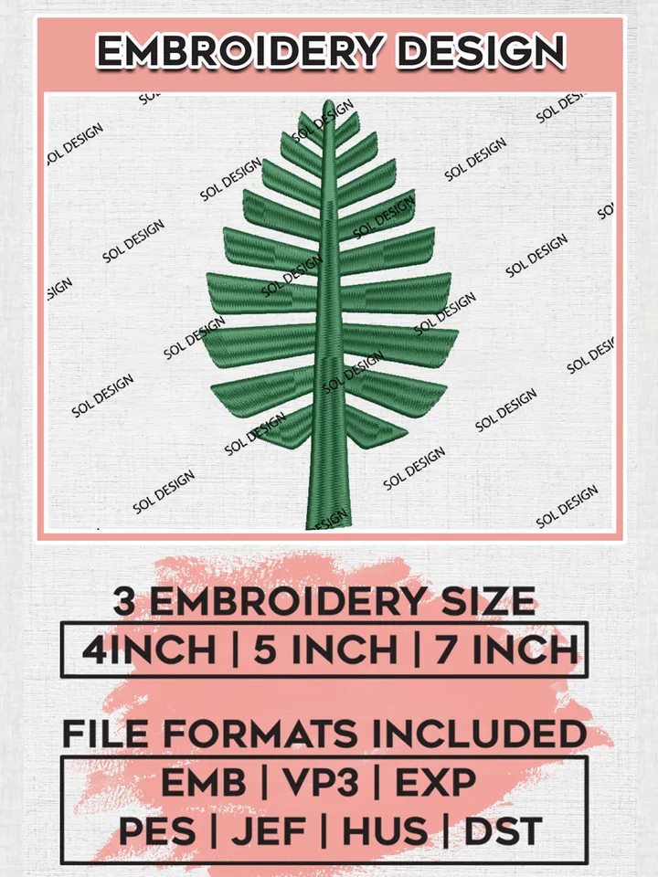 NCAA Dartmouth Big Green Team Leaf Logo Embroidery Design Files, NCAA Dartmouth Big Green Machine Embroidery, NCAA Teams, Game Day, 3 sizes, NCAA Machine embroidery designs, Digital Download