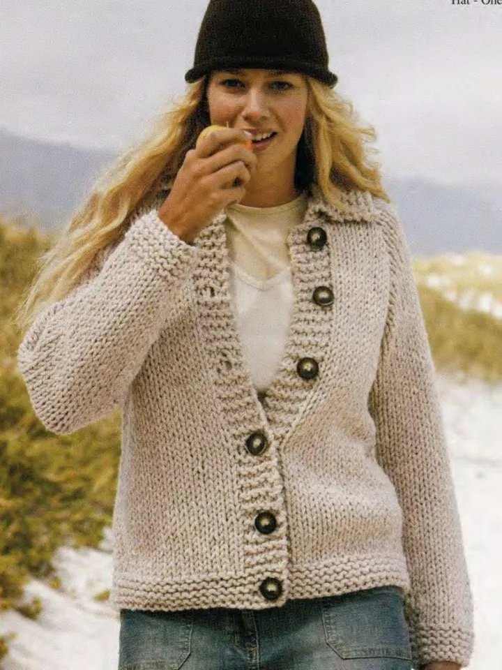 Cardigan knitting pattern, super chunky bulky cardigan, women ladies knitting pattern