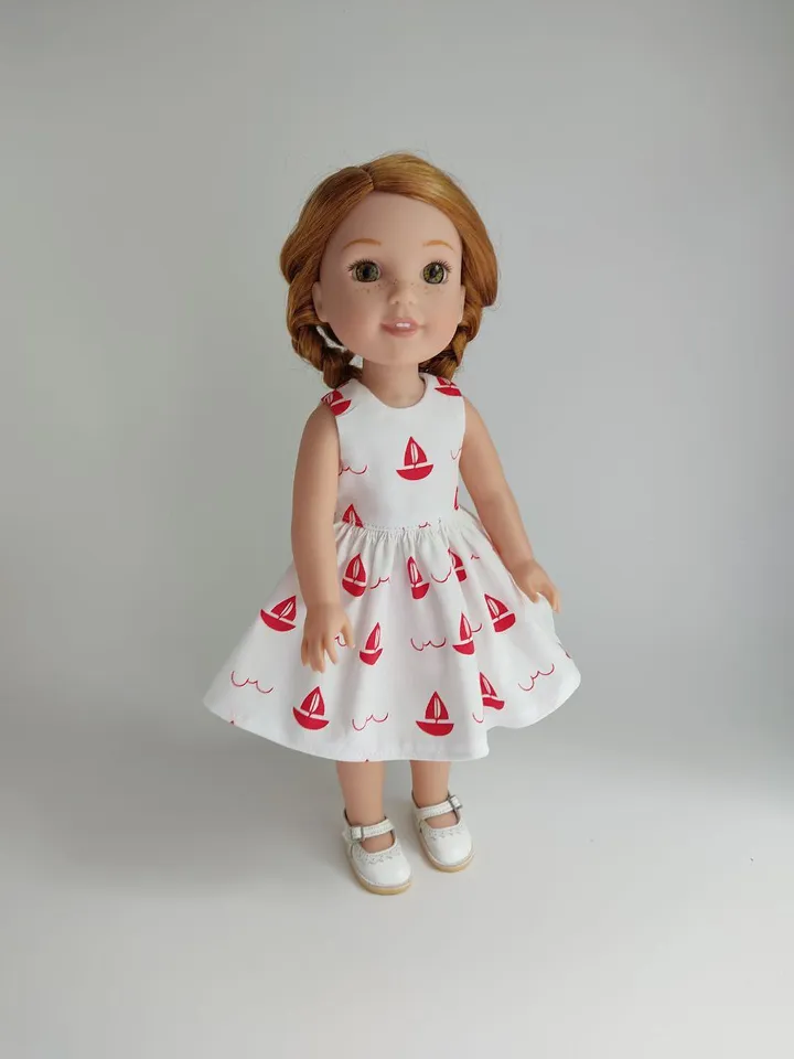 Ruby Red Fashion Friends and Wellie Wishers dress pattern.