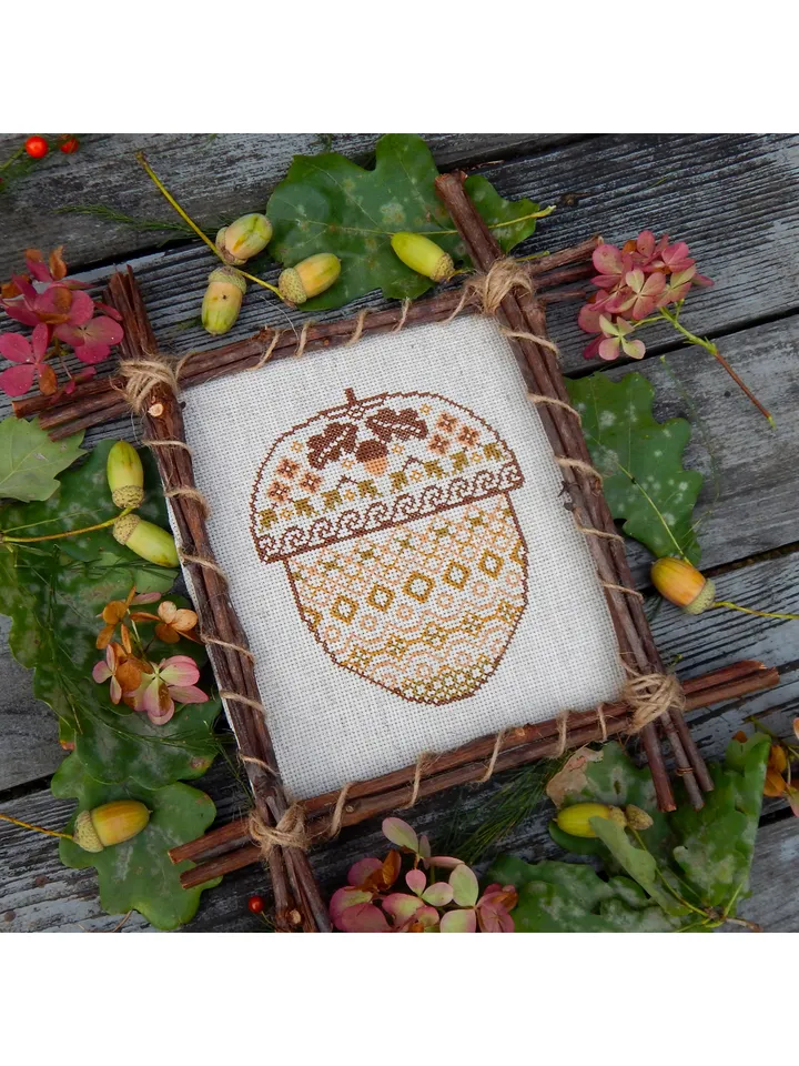 Acorn cross stitch pattern